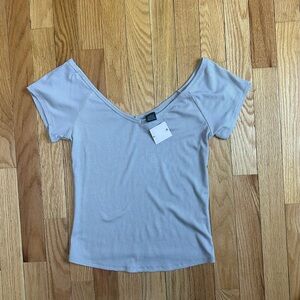 Wild Fable Soft Gray Off-Shoulder Tank Top